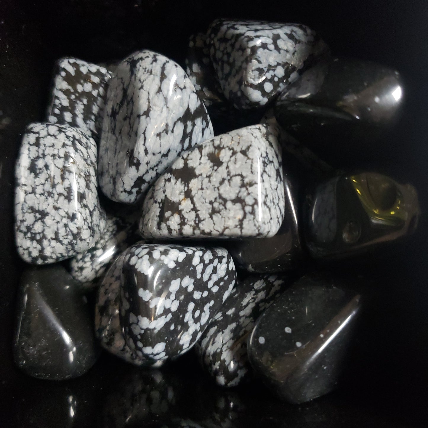 Snowflake Obsidian tumbled