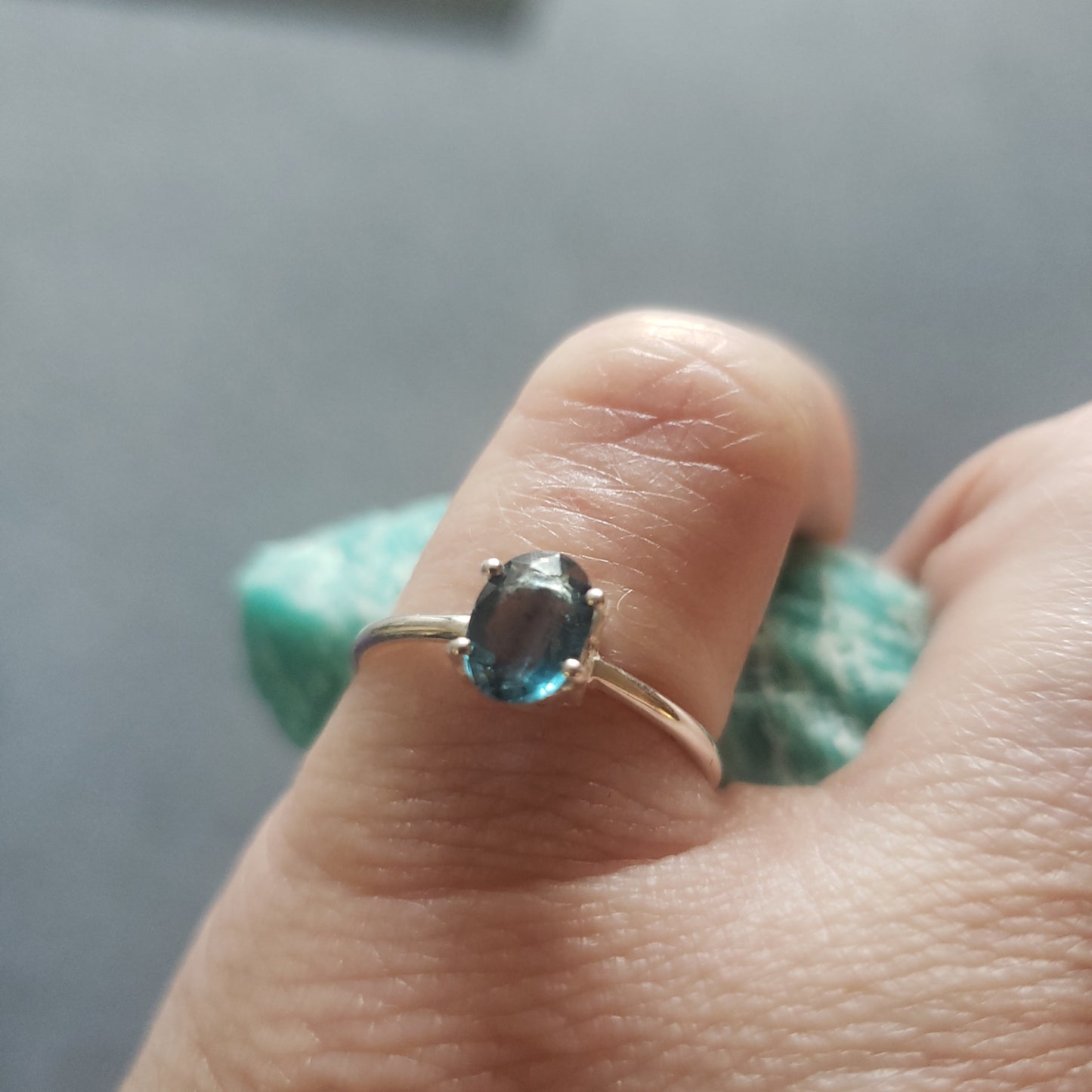 Blue Topaz Faceted Rings