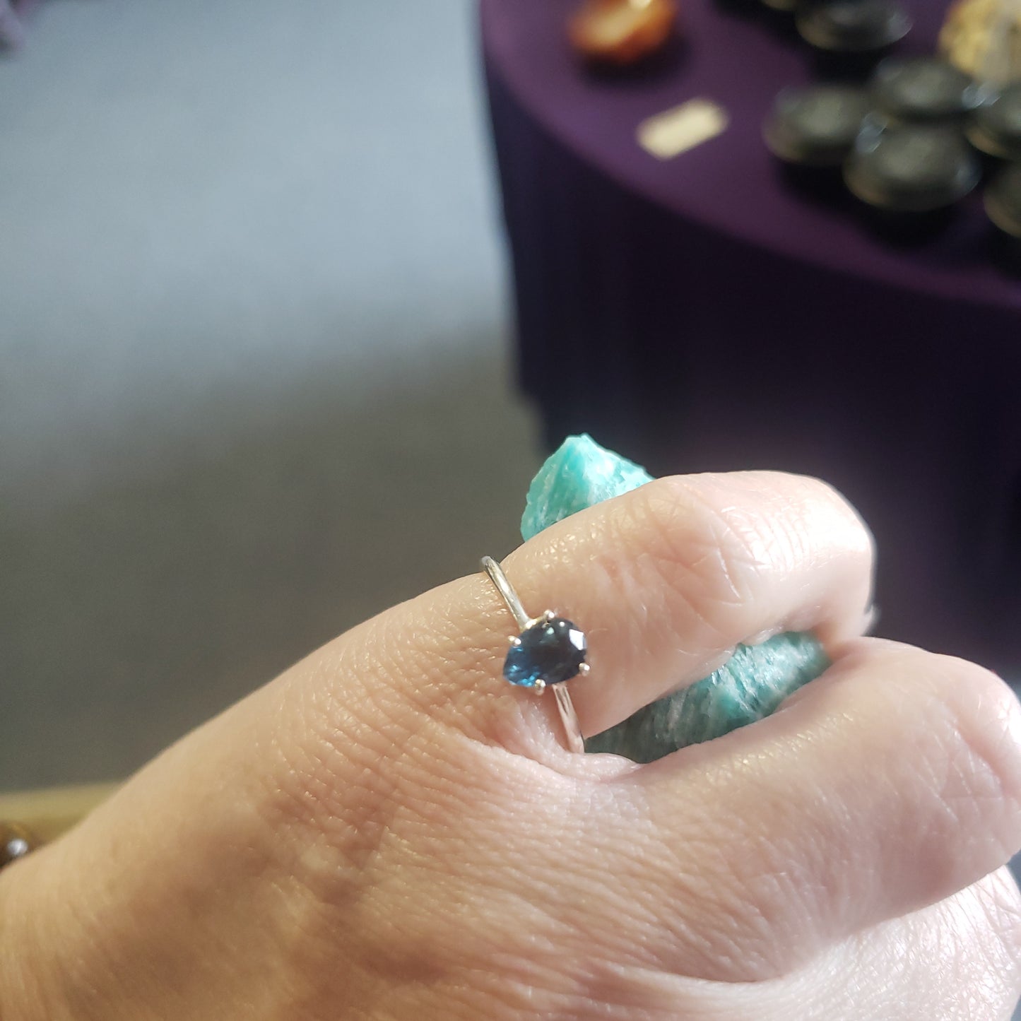 Blue Topaz Faceted Rings