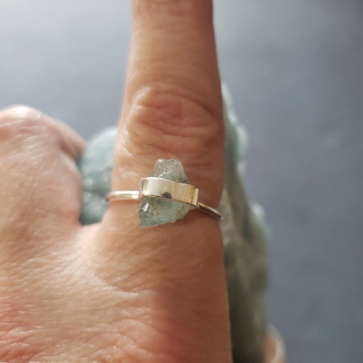 Aquamarine (Raw) Rings