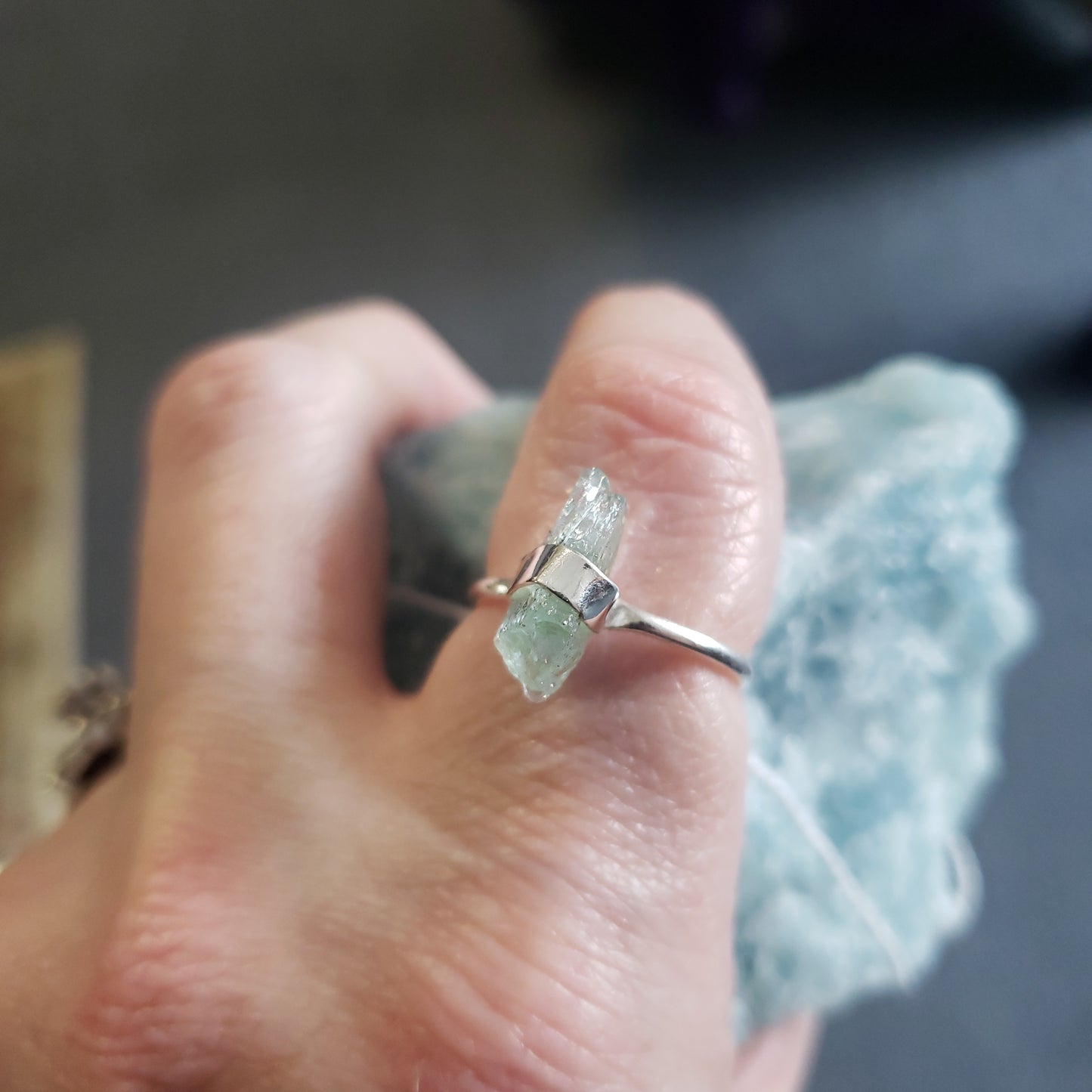 Aquamarine (Raw) Rings