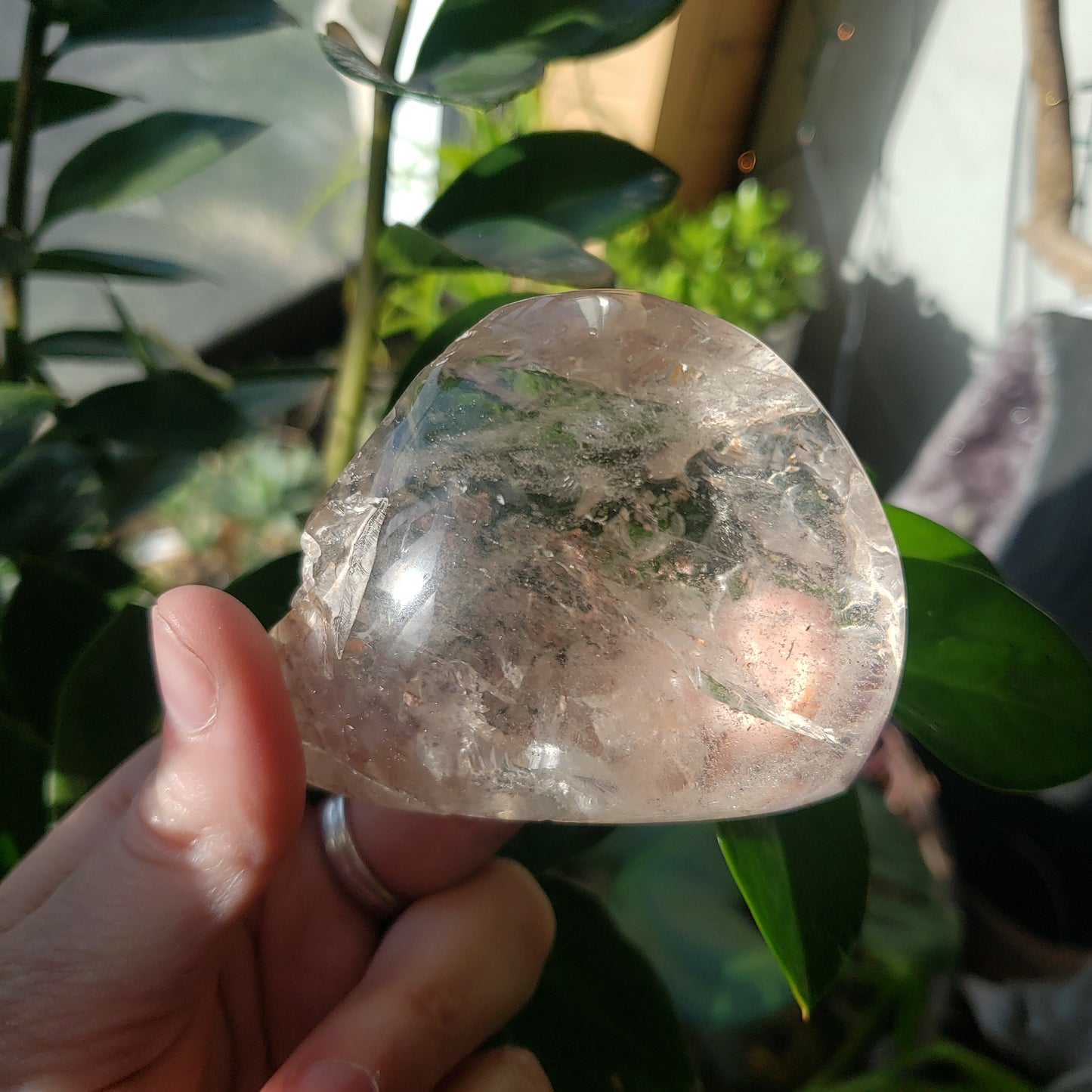 Half Round Garden Quartz (Lodolite)