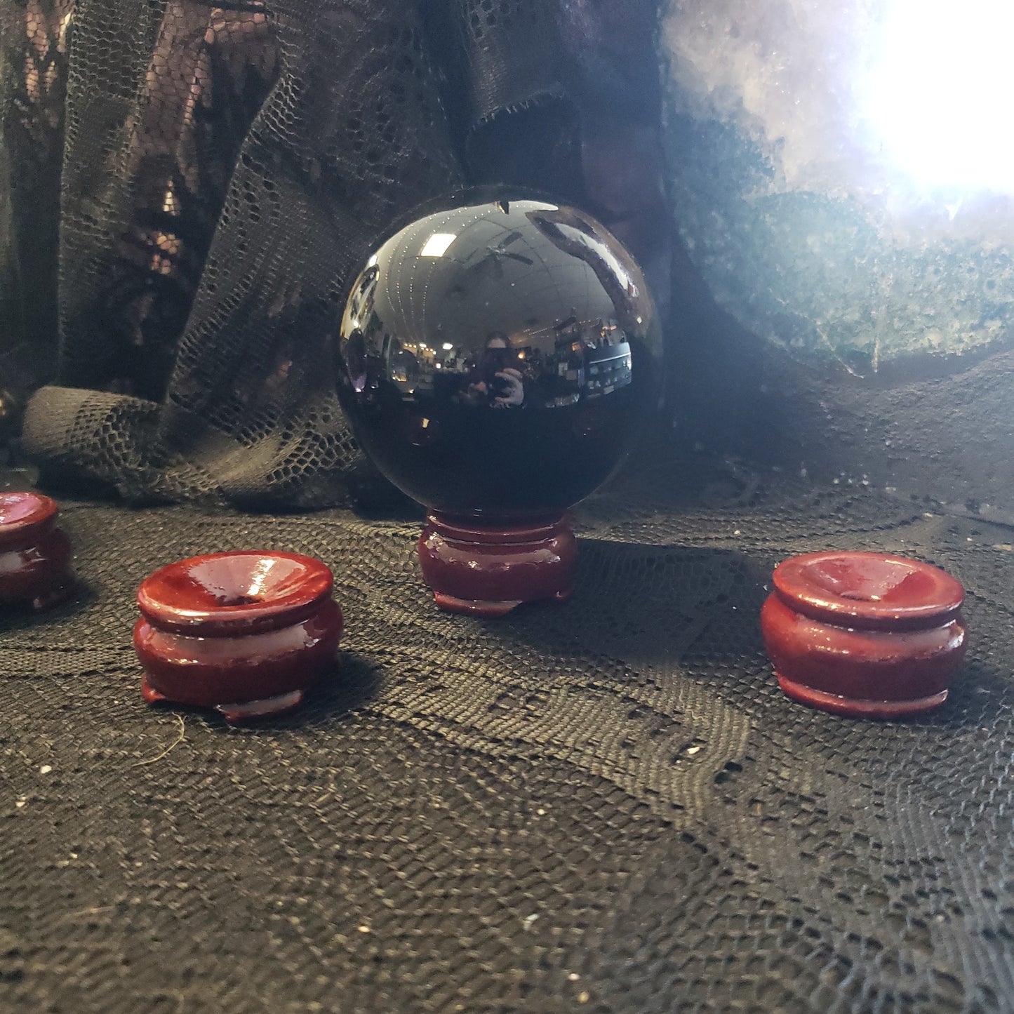 wooden sphere stands