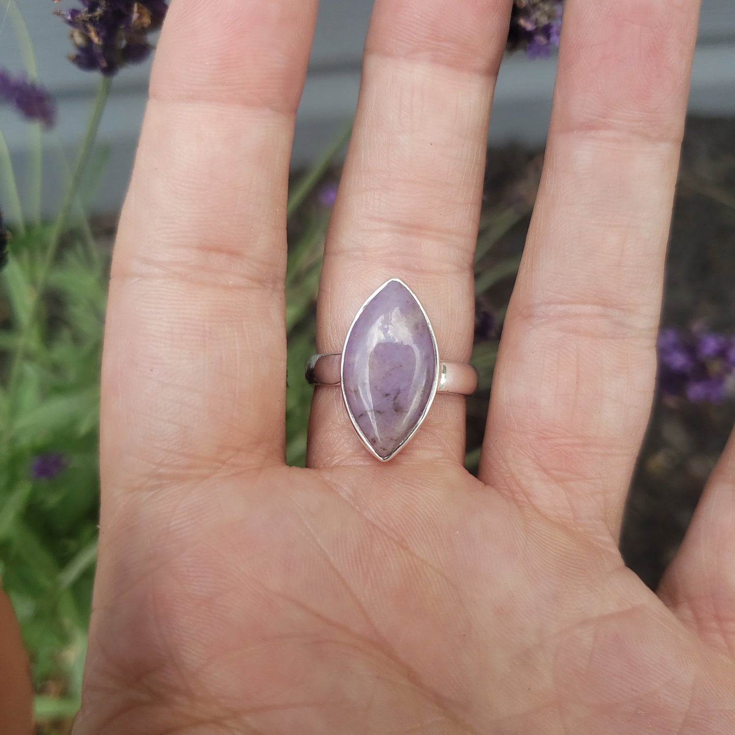 Purple Jade Ring Size 9