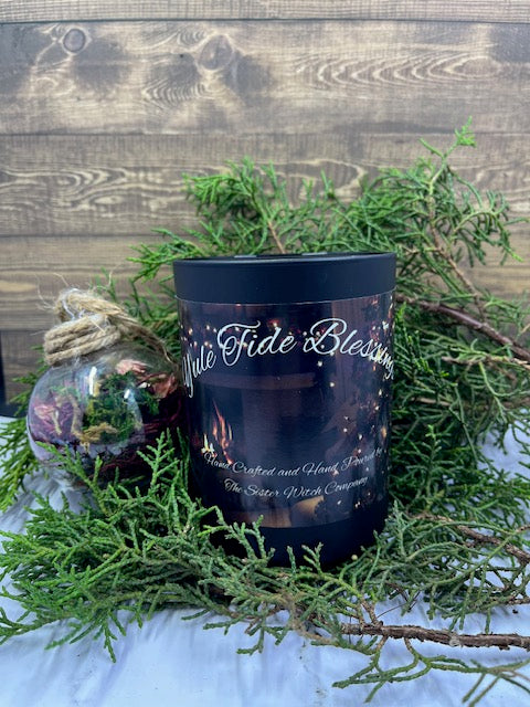 Yule Tide Blessings Candle, 14oz glass jar