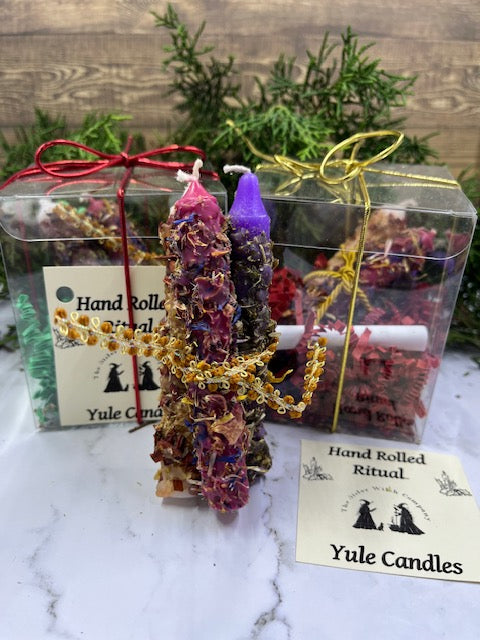 Hand Rolled Ritual Yule Candle Bundle