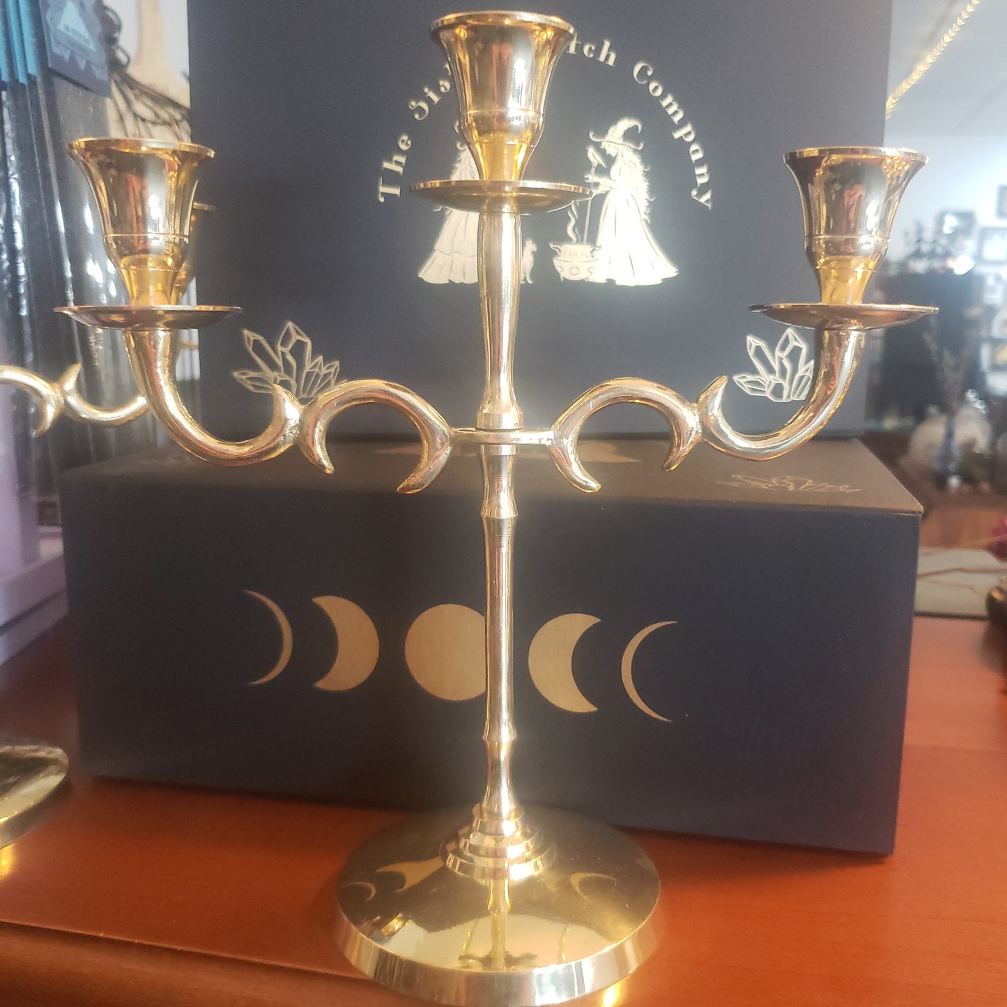 Solid Brass 3 Light Candle Holder