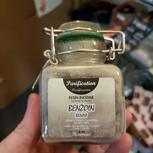 Benzoin Resin Incense in Glass Bottle and Powder Form
