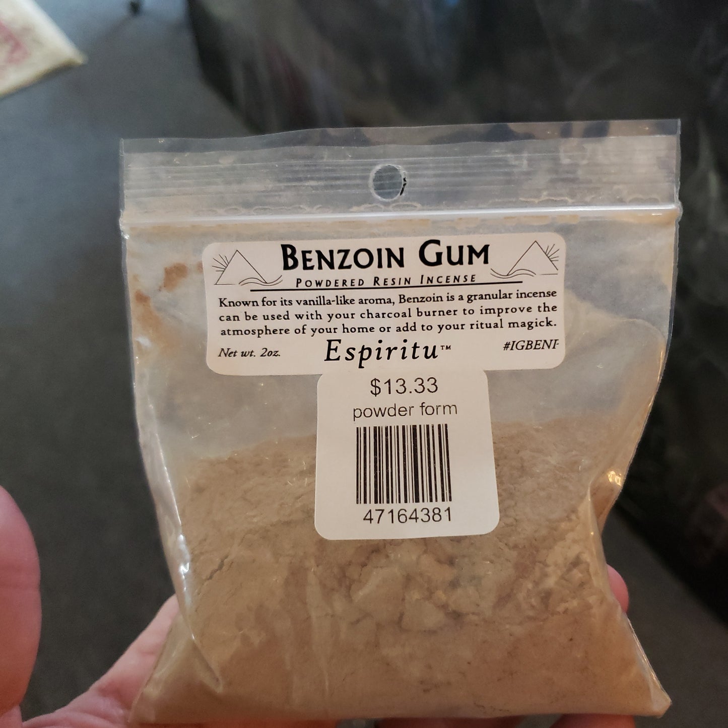 Benzoin Resin Incense in Glass Bottle and Powder Form