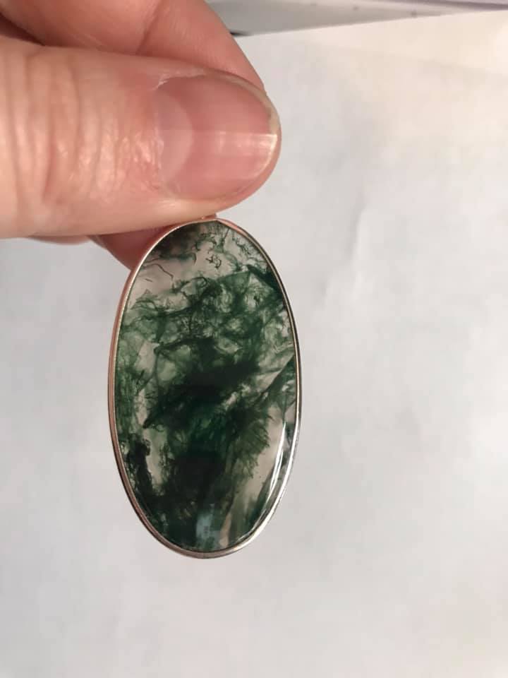 Moss Agate Pendants and Rings