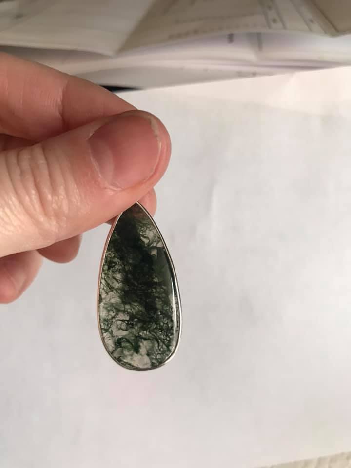 Moss Agate Pendants and Rings