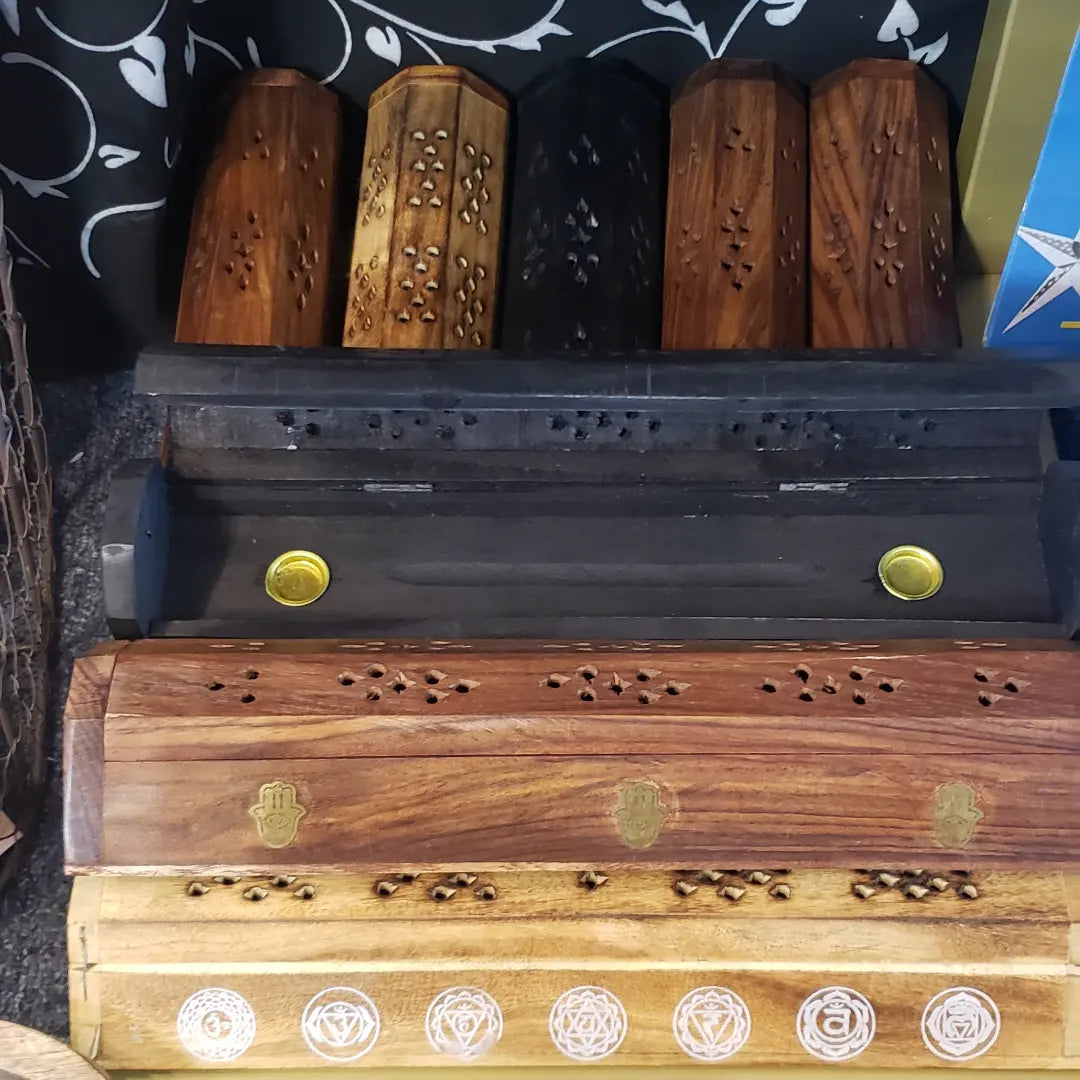 Wooden Coffin Cone incense box