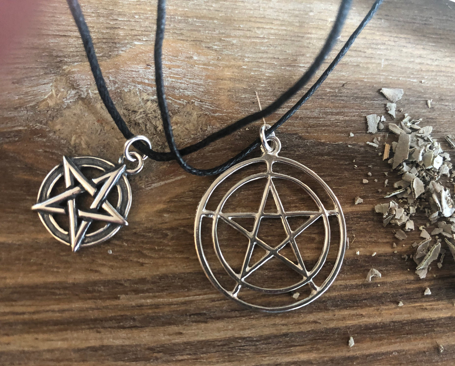 Sterling Silver Pentacle Necklaces